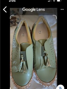 Women’s Slip-On Tassel Sneakers in 1 Sage Green & 1 white pair.